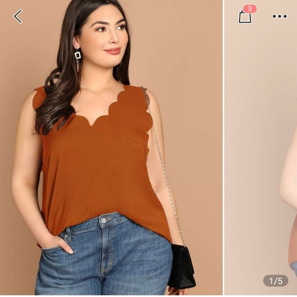 SHEIN Tops - Scalloped orange tank top SHEIN Tops - Scalloped orange tank top